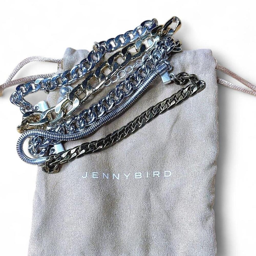Jenny Bird Austin 5 Strand Mixed Metal Chain Bracelet Two Tone Gold Silver⁠